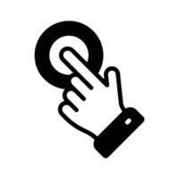 Trendy glyph icon showing fingertip gesture touch action. vector