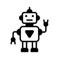 Ready to use glyph icon of futuristic robot. vector