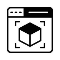 A trendy glyph icon of 3d modelling website. vector