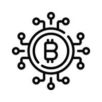 Get this outline style icon of bitcoin currency vector