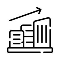 A customizable outline icon of metaverse building architecture vector