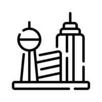 Have a look at this metaverse city tech outline icon vector