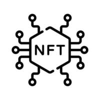 A captivating outline icon of nft digital artwork vector