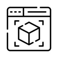 A trendy linear icon of 3d modelling website vector