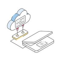 Grab this premium isometric icon showing cloud connection vector