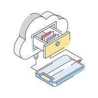 A well designed isometric icon of cloud storage vector