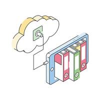 Mobile cloud icon creatively designed in isometric style vector