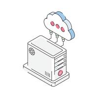 Download our isometric icon of cloud computing technology vector