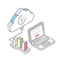 Get this modern isometric icon of cloud login vector