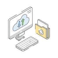 Data transfer icon creatively designed in isometric style vector