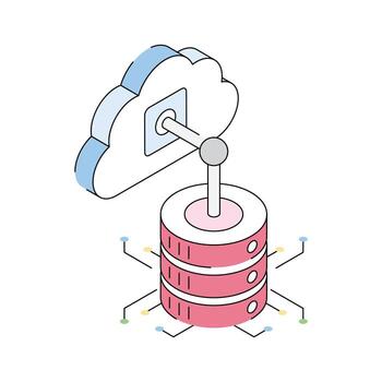 Ready to use isometric icon of cloud database vector