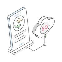 Well crafted isometric icon showing 5g technology vector