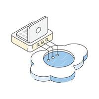 Catch a sight of this amazing isometric icon showing laptop cloud storage vector