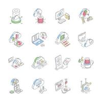 Check out premium collection showing cloud services isometric icons vector