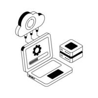 Here is a latest isometric icon of cloud sync. vector