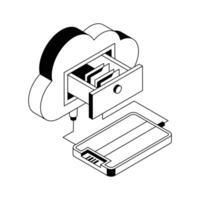 A well designed isometric icon of cloud storage. vector