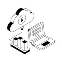 Get this modern isometric icon of cloud login. vector