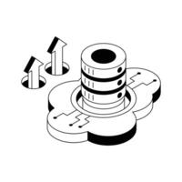 Get your hands on this isometric icon of cloud db. vector