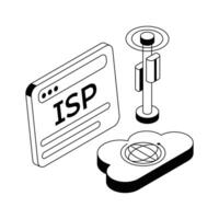 Get a glimpse of this premium isometric icon showing web storage. vector