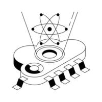 Quantum computing isometric icon is ready for premium use. vector