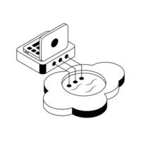 Catch a sight of this amazing isometric icon showing laptop cloud storage. vector
