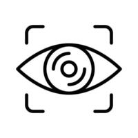 A modern line style icon showing eye scan technology. vector