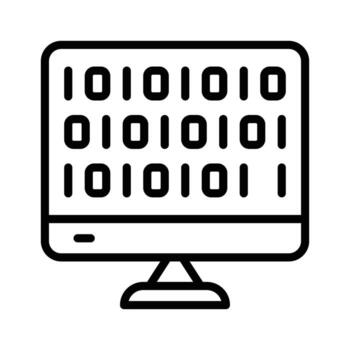 cheque fuera moderno línea estilo icono de binario codificación. vector