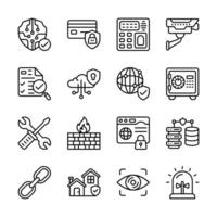 Modern Pack of Smart Security Outline Icons vector