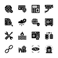 Get this handy collection of smart security glyph icons, easy to edit vector
