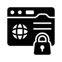 Take a look at this latest glyph icon of secure website vector