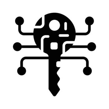 fácil a editar icono de digital llave diseñado en glifo estilo vector