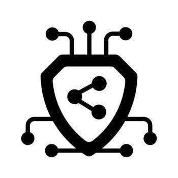 Check this modern glyph icon of cybersecurity shield with nodes vector