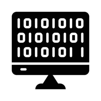 cheque fuera moderno glifo estilo icono de binario codificación vector