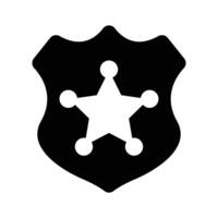 Well crafted glyph style icon showing police badge vector