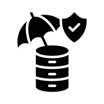 Ready to use glyph style icon of secure database under umbrella vector