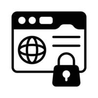 Take a look at this latest glyph icon of secure website. vector