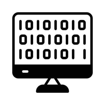 cheque fuera moderno glifo estilo icono de binario codificación. vector