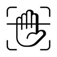 Palm scan icon creatively designed in glyph style. vector