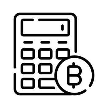 Trendy outline icon showing bitcoin calculation, easy to edit vector