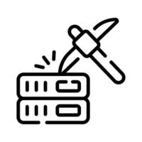 Well crafted linear icon of active server mining vector