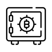 Premium linear icon of locked bitcoin locker vector