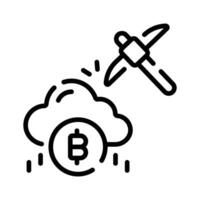 Check out this linear icon of bitcoin cloud vault vector