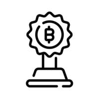 Visually appealing outline icon of bitcoin trophy prize vector
