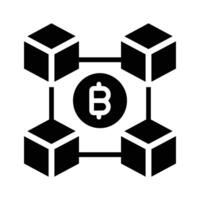 A modern glyph icon of blockchain connection nodes vector