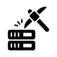 Well crafted glyph icon of active server mining vector