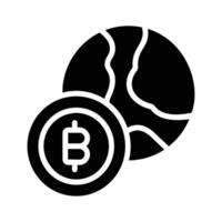 Premium glyph icon of global bitcoin circulation vector