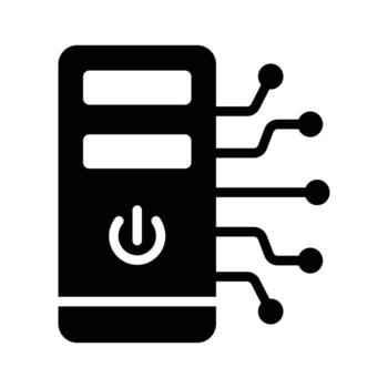 Listo a utilizar glifo icono de computadora UPC vector