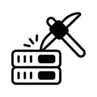 Well crafted glyph icon of active server mining. vector