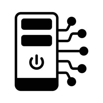 Listo a utilizar glifo icono de computadora UPC. vector