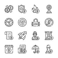 Check out modern collection of bitcoins services outline style icons vector